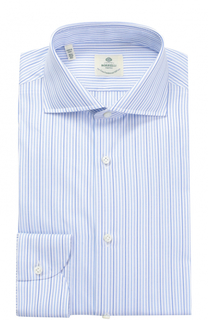 Хлопковая сорочка с воротником акула Luigi Borrelli