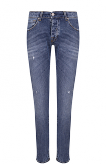 Зауженные джинсы с декоративными потертостями 2 Men Jeans