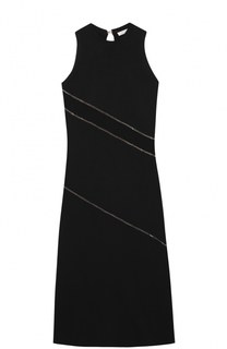 Платье-миди без рукавов с контрастной отделкой цепью Nina Ricci