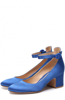 Атласные туфли Greta с ремешком на щиколотке Gianvito Rossi