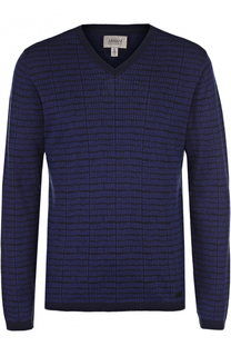 Пуловер тонкой вязки из смеси шелка и хлопка Armani Collezioni