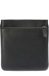 Кожаная сумка-планшет с внешним карманом на молнии Giorgio Armani