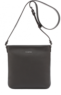 Кожаная сумка-планшет с внешним карманом Ermenegildo Zegna