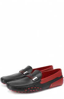 Кожаные мокасины с контрастной отделкой Tod’s