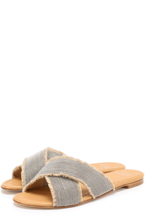 Шлепанцы Edgeway из текстиля с бахромой Stuart Weitzman