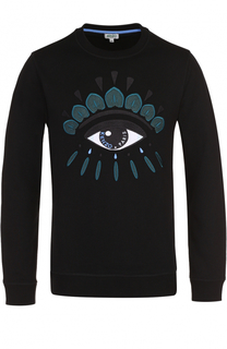 Хлопковый свитшот с контрастной отделкой Kenzo