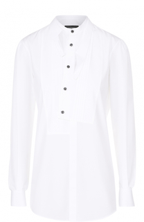 Приталенная хлопковая блуза с асимметричной планкой Dsquared2