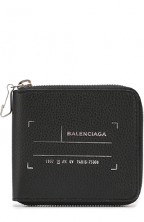 Кожаное портмоне на молнии с отделениями для кредитных карт Balenciaga