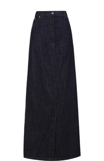 Джинсовая юбка-макси с контрастной прострочкой и карманами Dries Van Noten