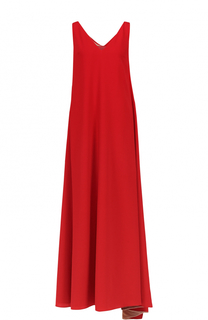 Платье-макси без рукавов с декоративной оборкой на спинке Valentino