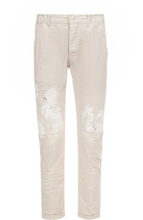 Хлопковые брюки прямого кроя с декоративными заплатками Frankie Morello