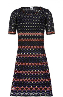 Вязаное мини-платье с контрастным принтом M Missoni