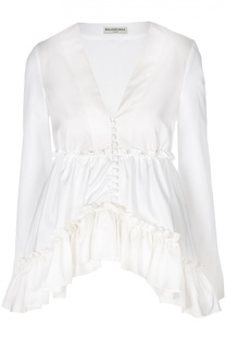 Расклешенная блуза с оборками и асимметричным низом Balenciaga