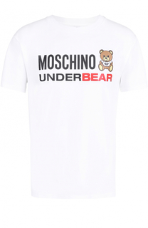 Хлопковая футболка с принтом Moschino