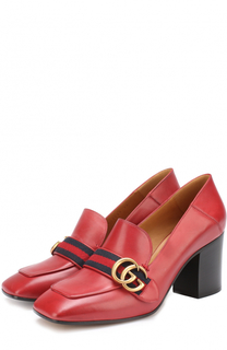 Кожаные туфли Peyton на устойчивом каблуке Gucci