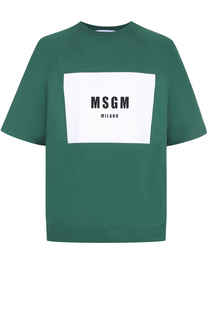 Хлопковый свитшот с короткими рукавами MSGM