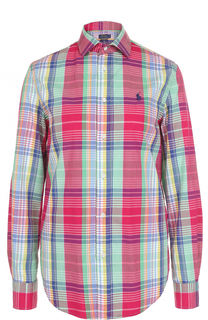 Блуза свободного кроя в клетку Polo Ralph Lauren