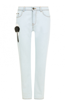 Укороченные джинсы с декоративной отделкой Fendi