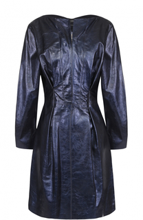 Кожаное мини-платье с укороченным рукавом Isabel Marant