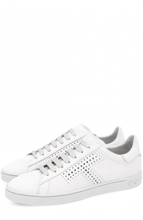 Кожаные кеды с перфорацией Tod’s