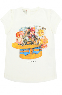 Хлопковая футболка с принтом Gucci