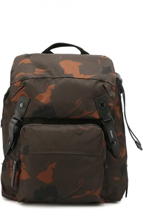 Рюкзак с камуфляжным принтом и отделкой из натуральной кожи Lanvin
