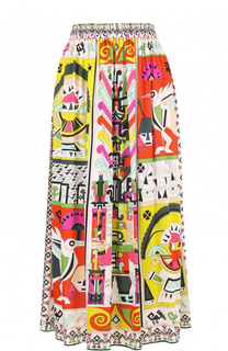 Шелковая юбка-миди с ярким принтом Emilio Pucci