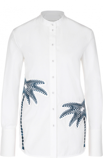 Блуза прямого кроя с вышивкой в виде пальм Victoria by Victoria Beckham