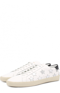 Кожаные кеды Court Classic с нашивками в виде звезд Saint Laurent