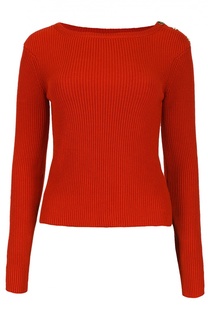 Укороченный шелковый пуловер с разрезами Ralph Lauren