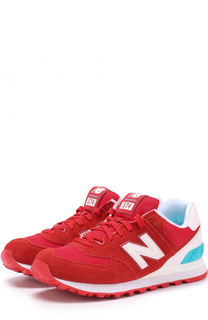 Замшевые кроссовки 574 с текстильной вставкой New Balance