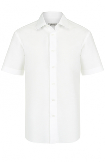 Рубашка из смеси льна и хлопка с короткими рукавами Brioni