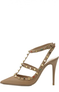 Кожаные туфли Rockstud Rolling на шпильке Valentino