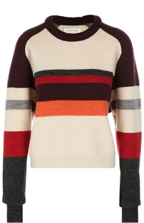 Шерстяной пуловер в контрастную полоску с круглым вырезом Isabel Marant Etoile