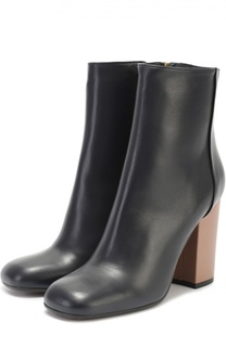 Кожаные ботильоны на устойчивом каблуке Marni