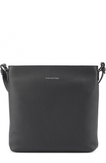 Кожаная сумка-планшет с внешним карманом Ermenegildo Zegna