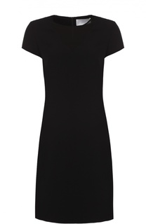 Приталенное платье с коротким рукавом и полупрозрачной вставкой BOSS