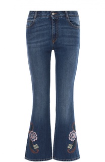 Укороченные расклешенные джинсы с вышивкой Stella McCartney