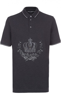 Хлопковое поло с вышивкой Dolce &amp; Gabbana