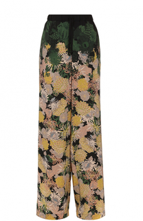 Широкие брюки с эластичным поясом и принтом Dries Van Noten