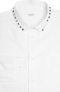 Хлопковая сорочка с металлическими шипами Valentino