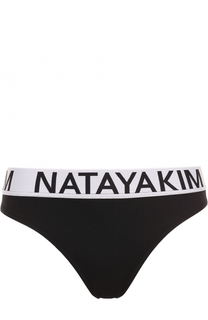 Плавки-бикини с контрастным логотипом бренда NATAYAKIM