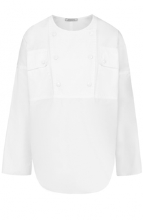 Хлопковая блуза с круглым вырезом Nina Ricci