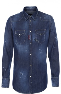 Джинсовая рубашка с потертостями Dsquared2