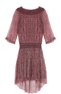 Шелковое платье с открытыми плечами и цветочным принтом Zadig&amp;Voltaire