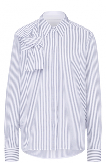 Хлопковая блуза прямого кроя в полоску Victoria by Victoria Beckham