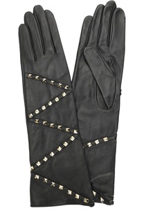 Кожаные перчатки с заклепками Agnelle