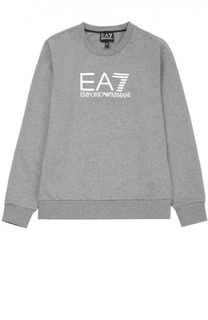 Хлопковая толстовка с логотипом бренда Ea 7