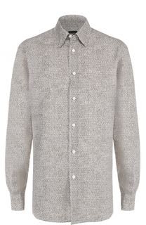 Рубашка из смеси льна и хлопка Ermenegildo Zegna