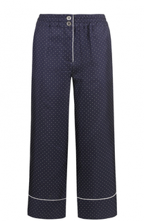 Укороченные шелковые брюки в пижамном стиле Erika Cavallini